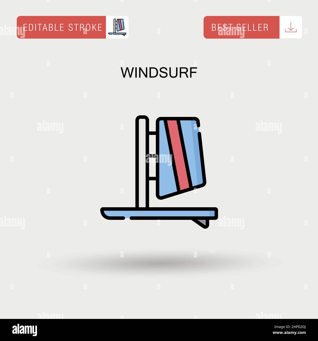 Einfaches Vektorsymbol für Windsurf. Stock Vektor