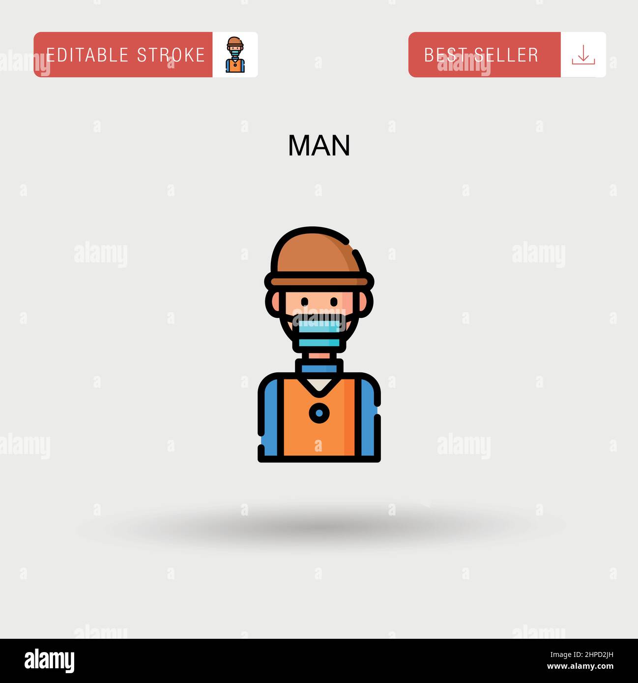 Man Simple Vektor-Symbol. Stock Vektor