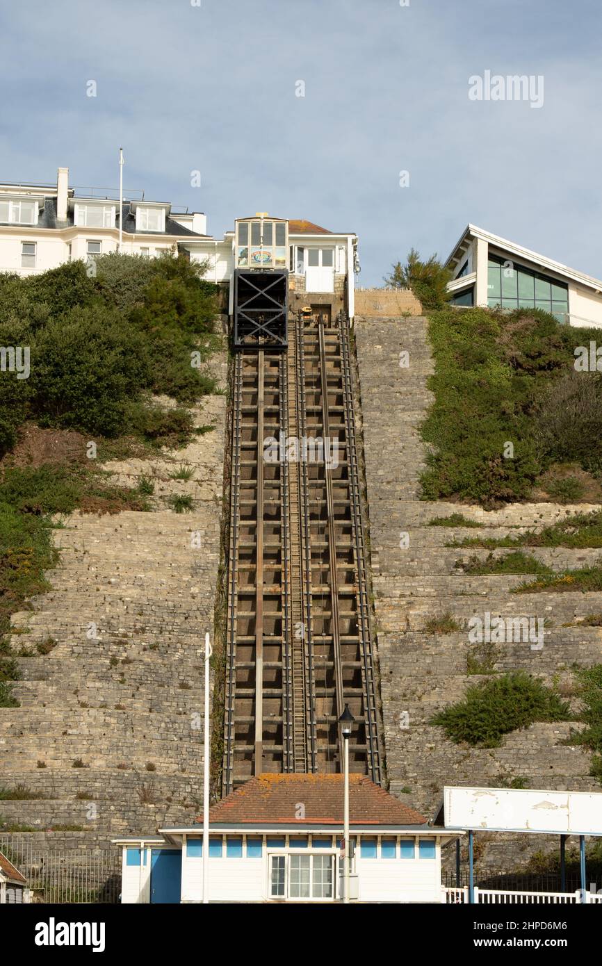 West Cliff Railway, Bournemouth, Dorset, Großbritannien Stockfoto