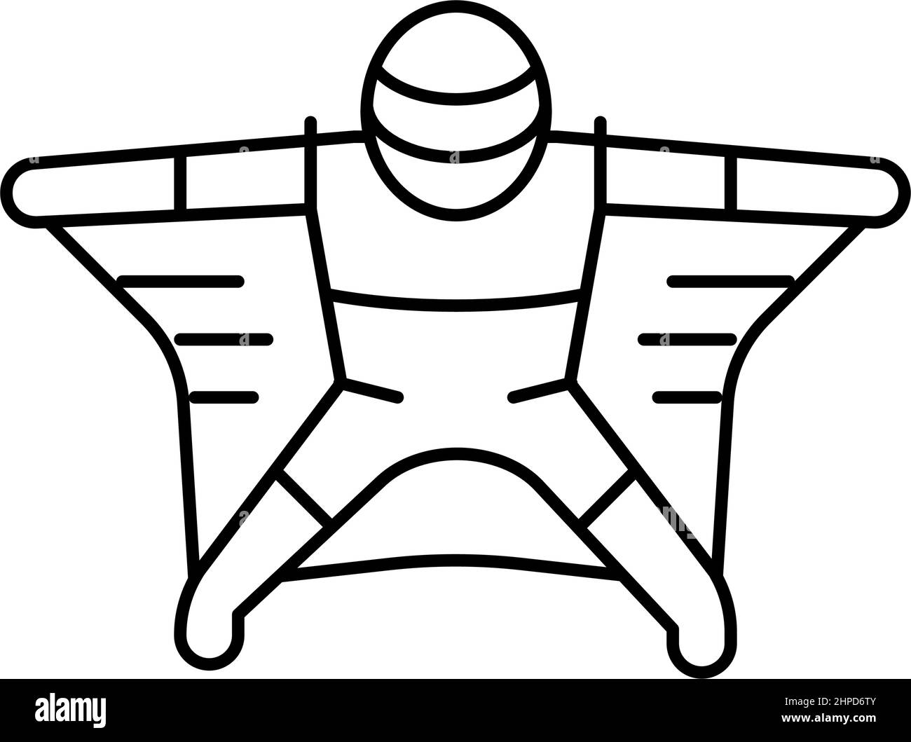 Fliegende Wingsuit Sportsman Linie Symbol Vektor Illustration Stock Vektor