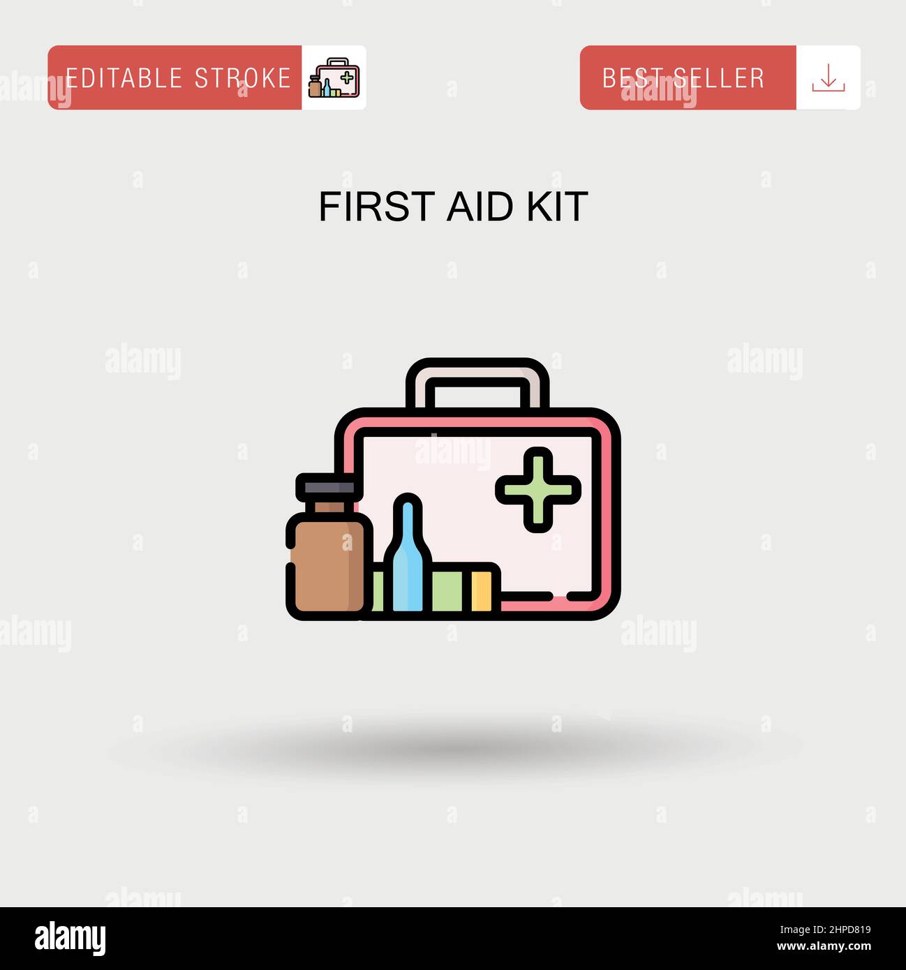 Einfaches Vektor-Symbol für Verbandskasten. Stock Vektor