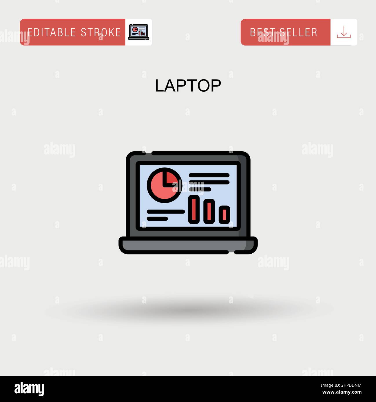 Einfaches Vektor-Symbol für Laptop. Stock Vektor