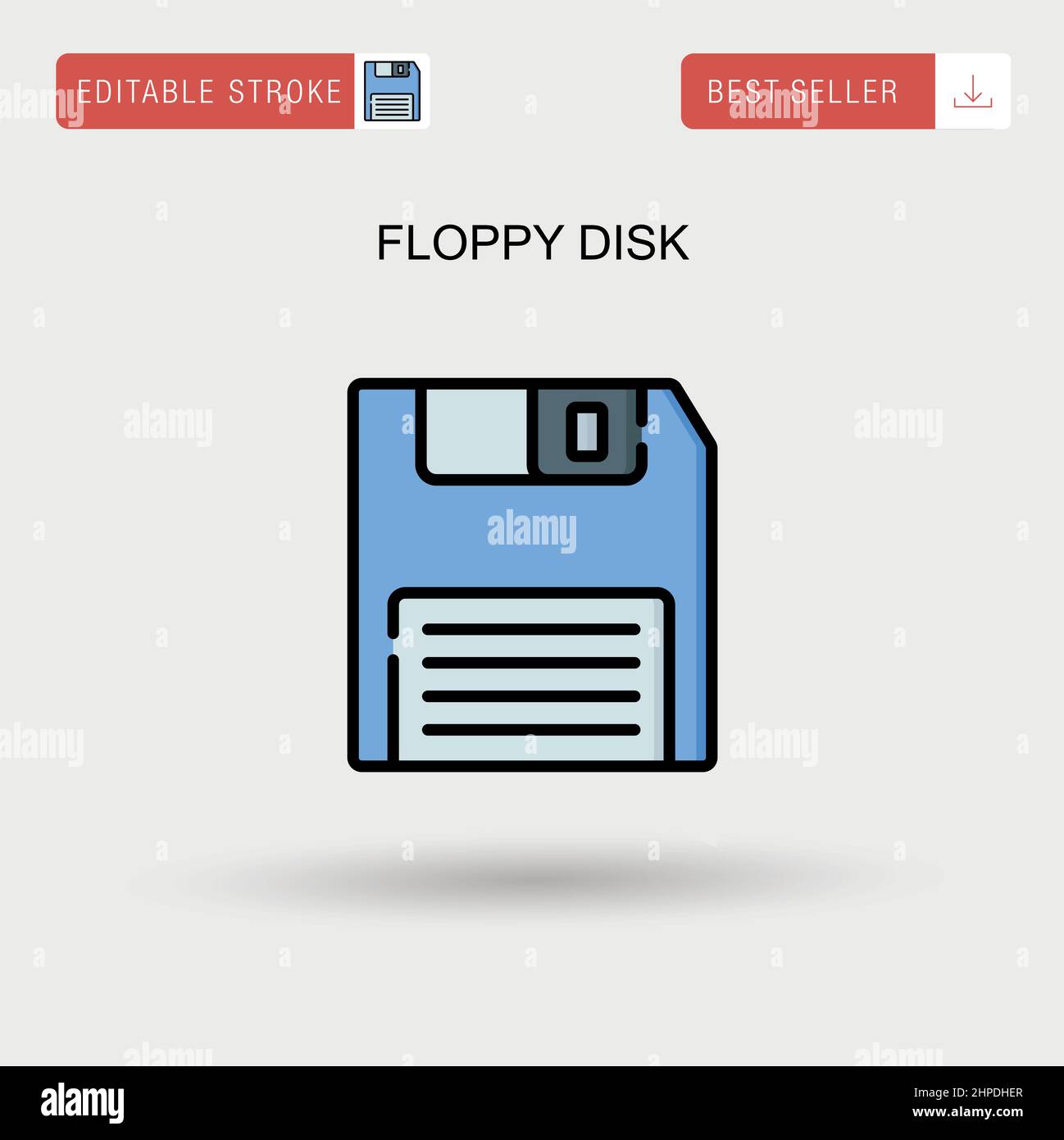 Einfaches Vektorsymbol für Diskette. Stock Vektor