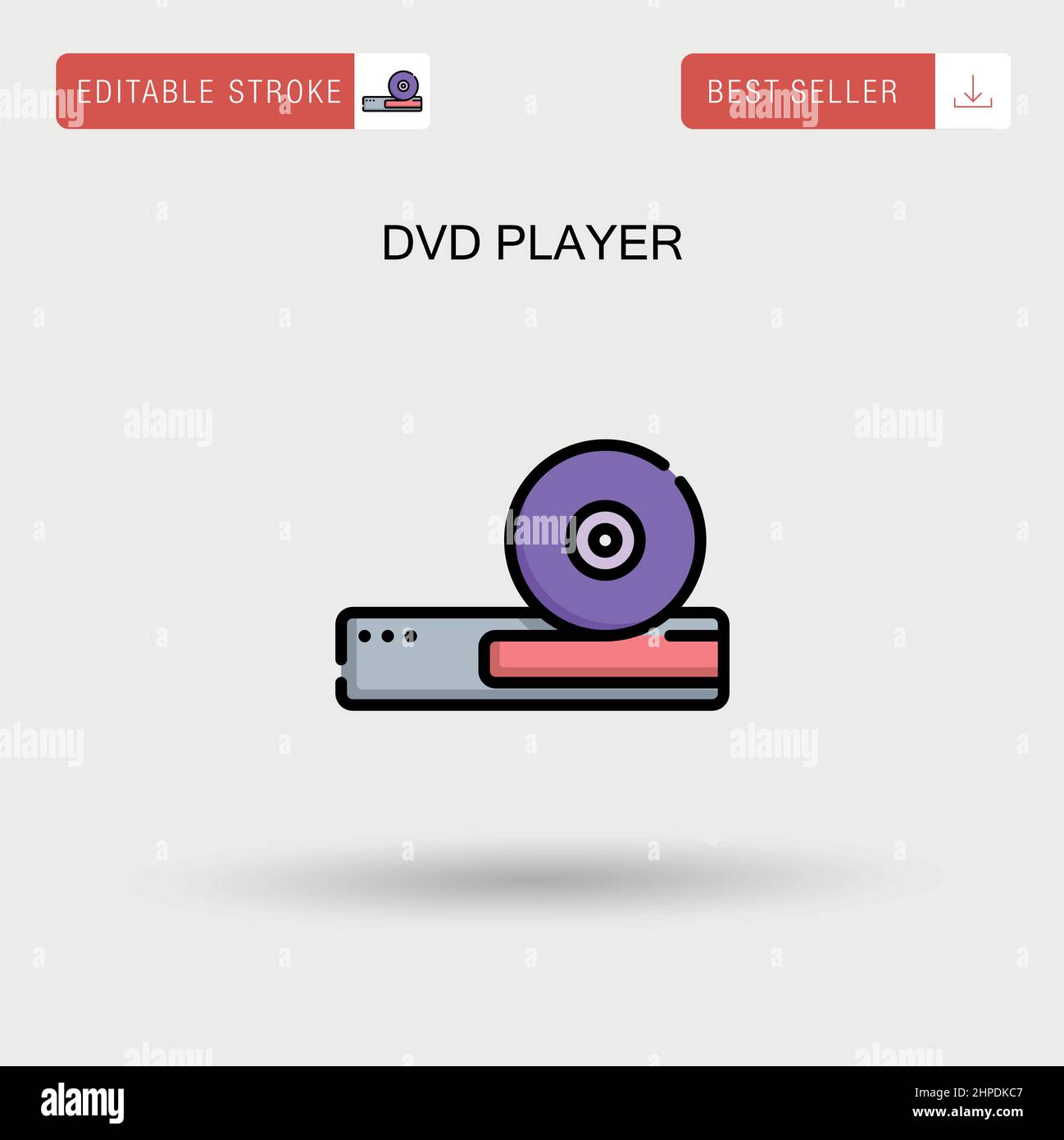 Einfaches Vektorsymbol für DVD-Player. Stock Vektor