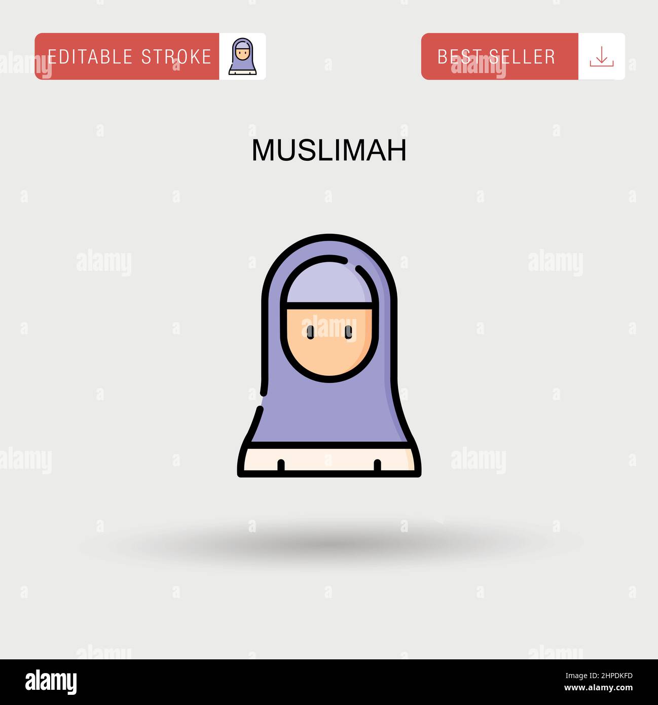 Muslimah einfaches Vektor-Symbol. Stock Vektor