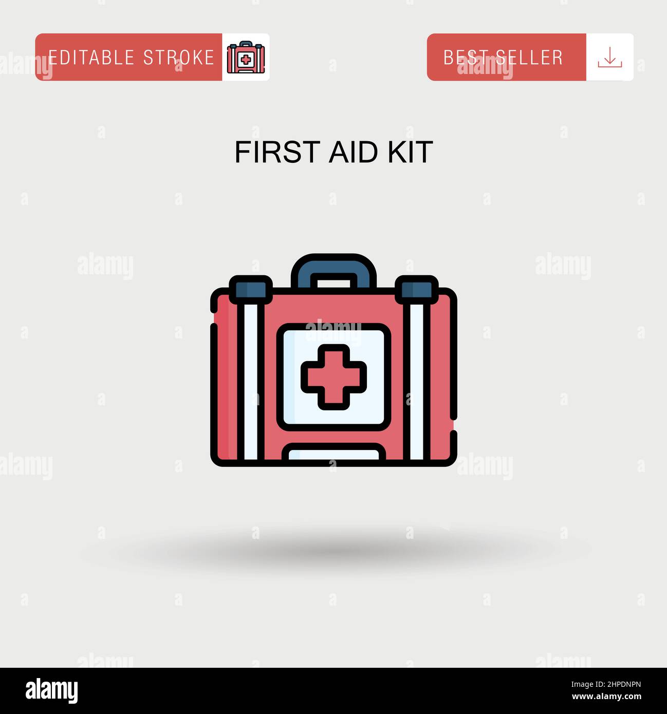 Einfaches Vektor-Symbol für Verbandskasten. Stock Vektor