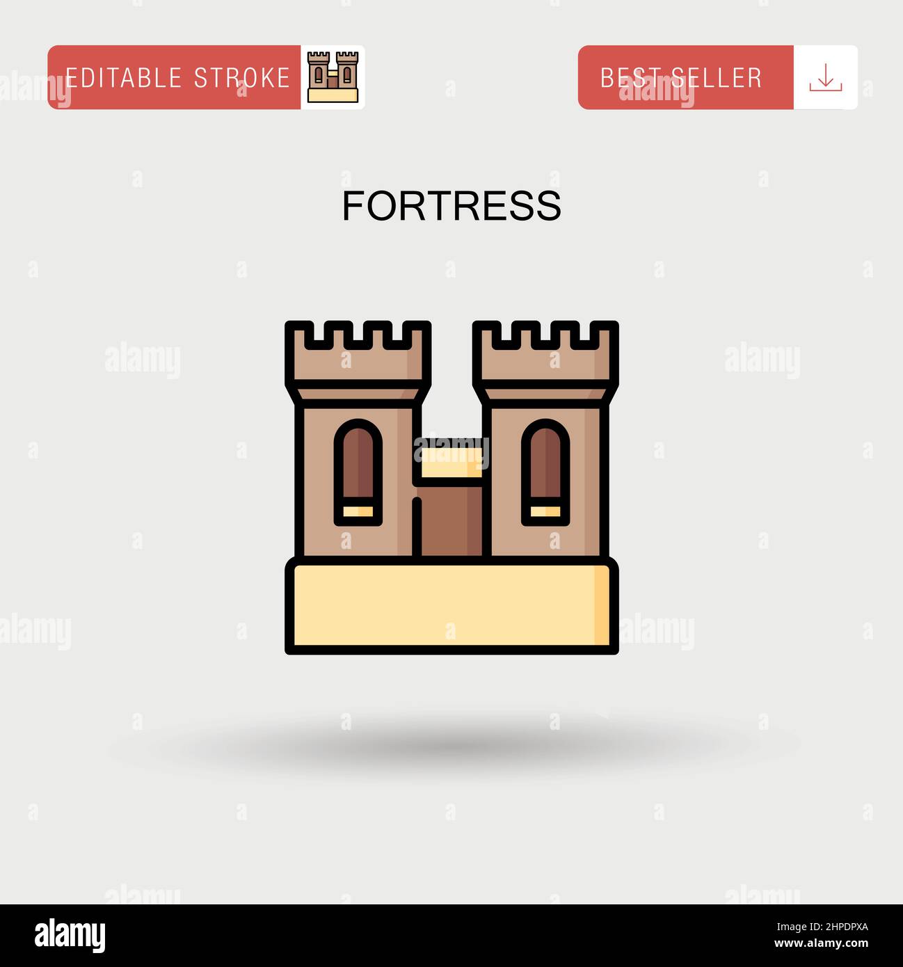 Einfaches Vektorsymbol „Festung“. Stock Vektor