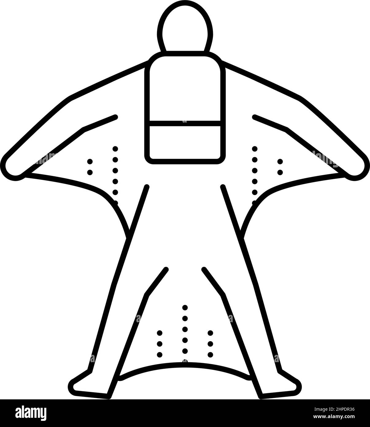 Wingsuit fliegen Extremal Sport Mann Linie Symbol Vektor Illustration Stock Vektor