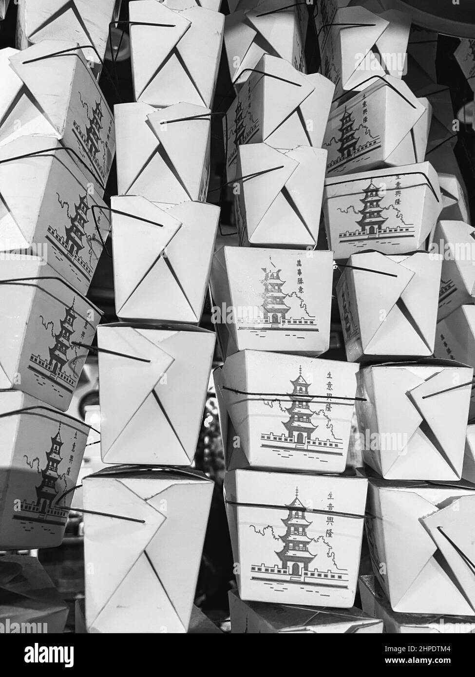 Hoher Stapel asiatischer togo-Container Stockfoto