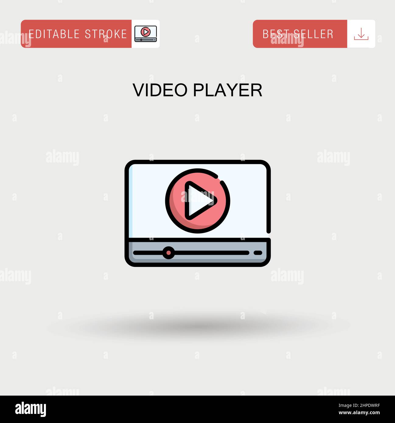 Einfaches Vektorsymbol für den Videoplayer. Stock Vektor