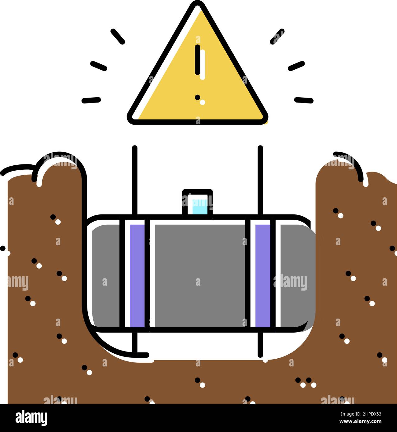 Unterirdischer Lagertank Entfernen Farbe Symbol Vektor-Abbildung Stock Vektor