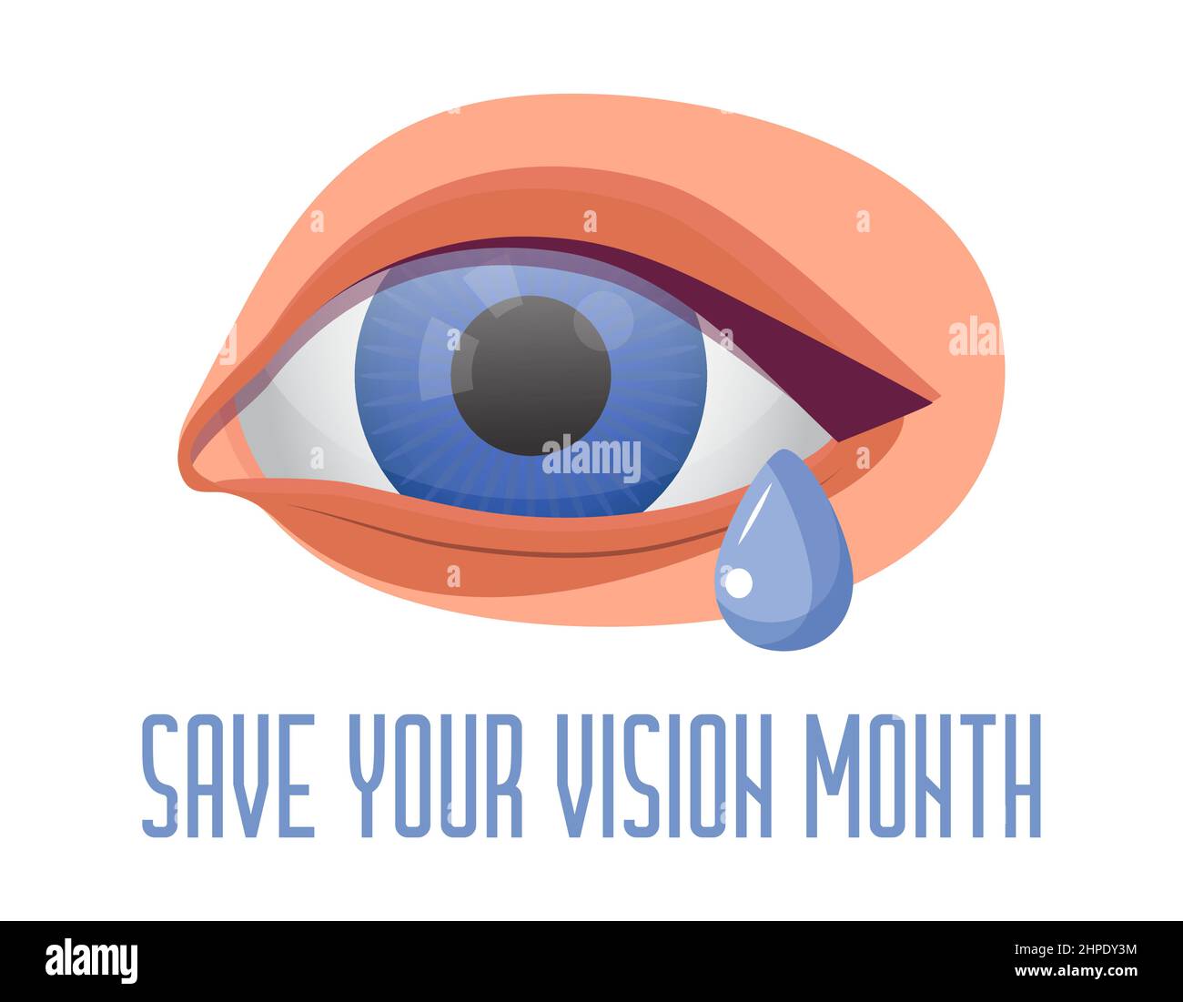 Speichern Sie Ihre Vision-Monat-Konzept-Vektor. Die Veranstaltung wird im März gefeiert. Augenarzt Augenuntersuchung Abbildung. Augenillustration für Heilung Stock Vektor