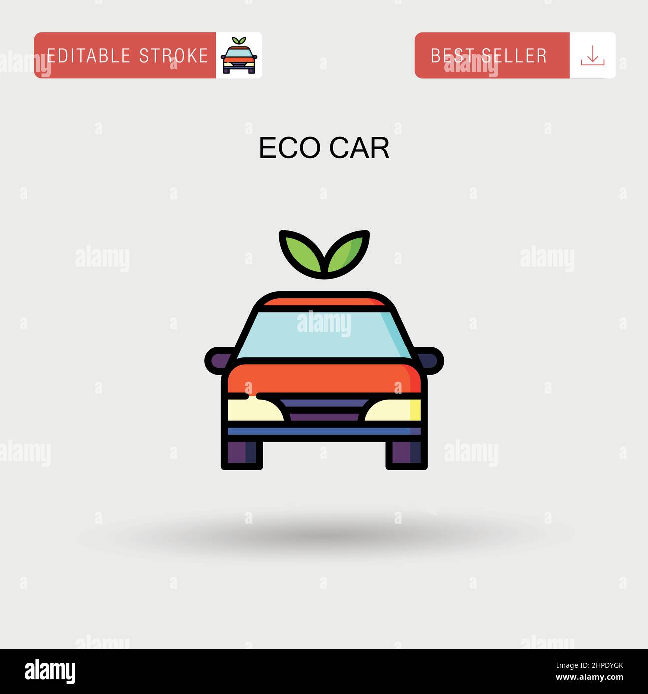 Eco Car Simple Vektor-Symbol. Stock Vektor