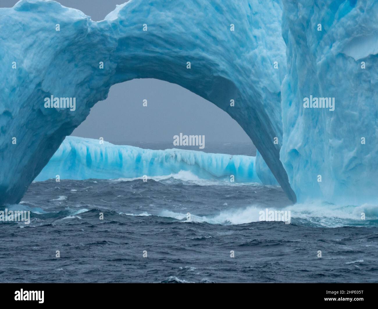 Ein blauer Eisberg vor den südlichen Orkney-Inseln, Antarktis Stockfoto