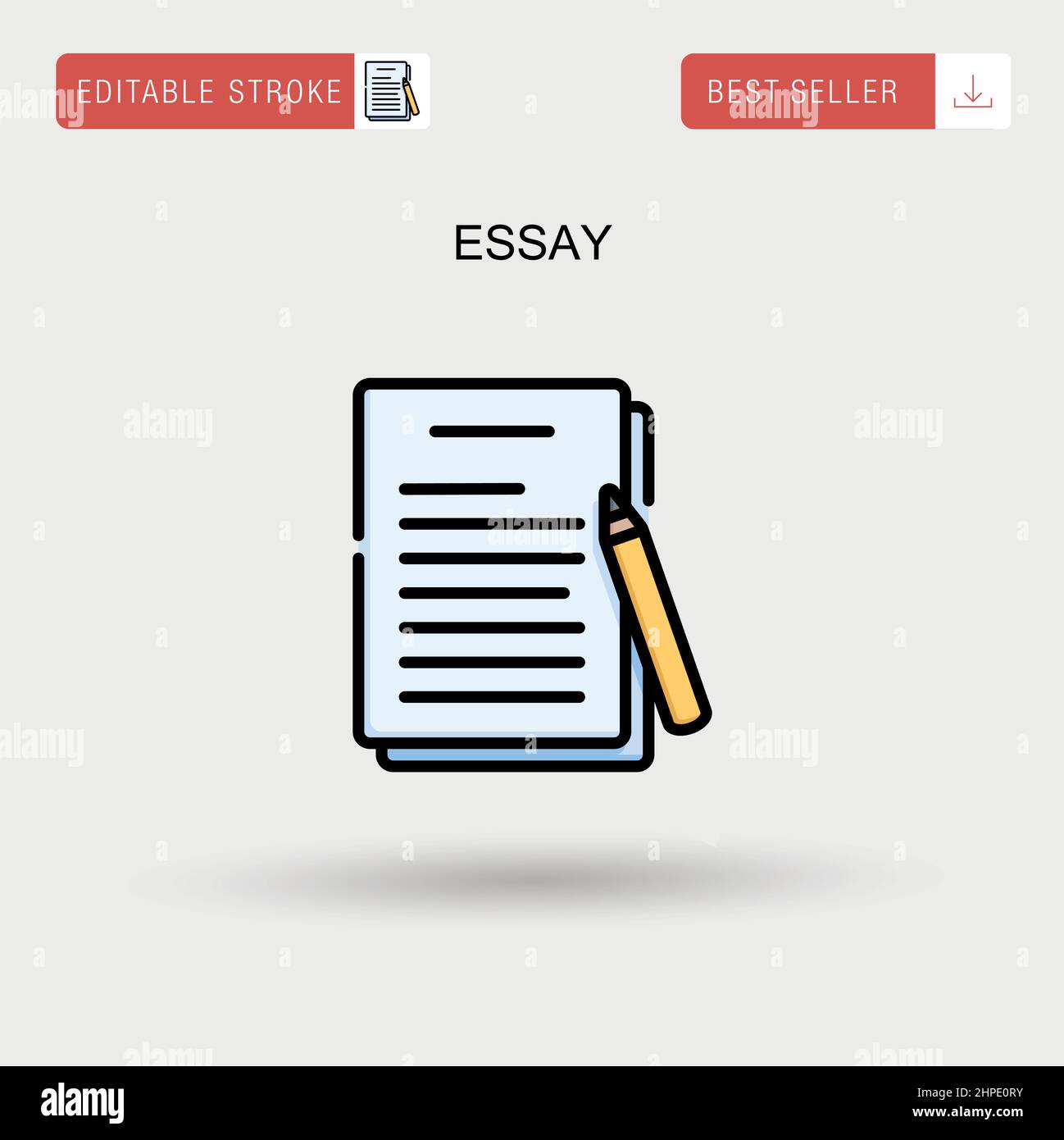 Einfaches Vektorsymbol für Essays. Stock Vektor