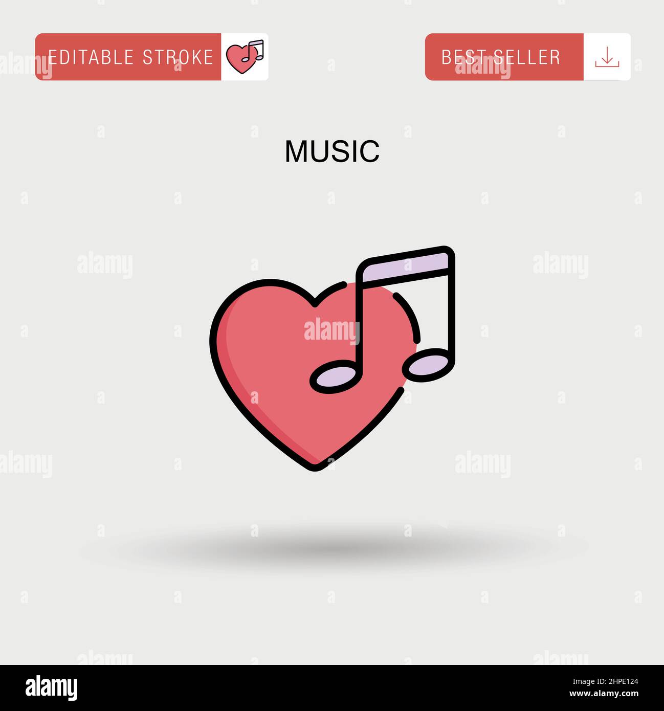 Musik einfaches Vektor-Symbol. Stock Vektor