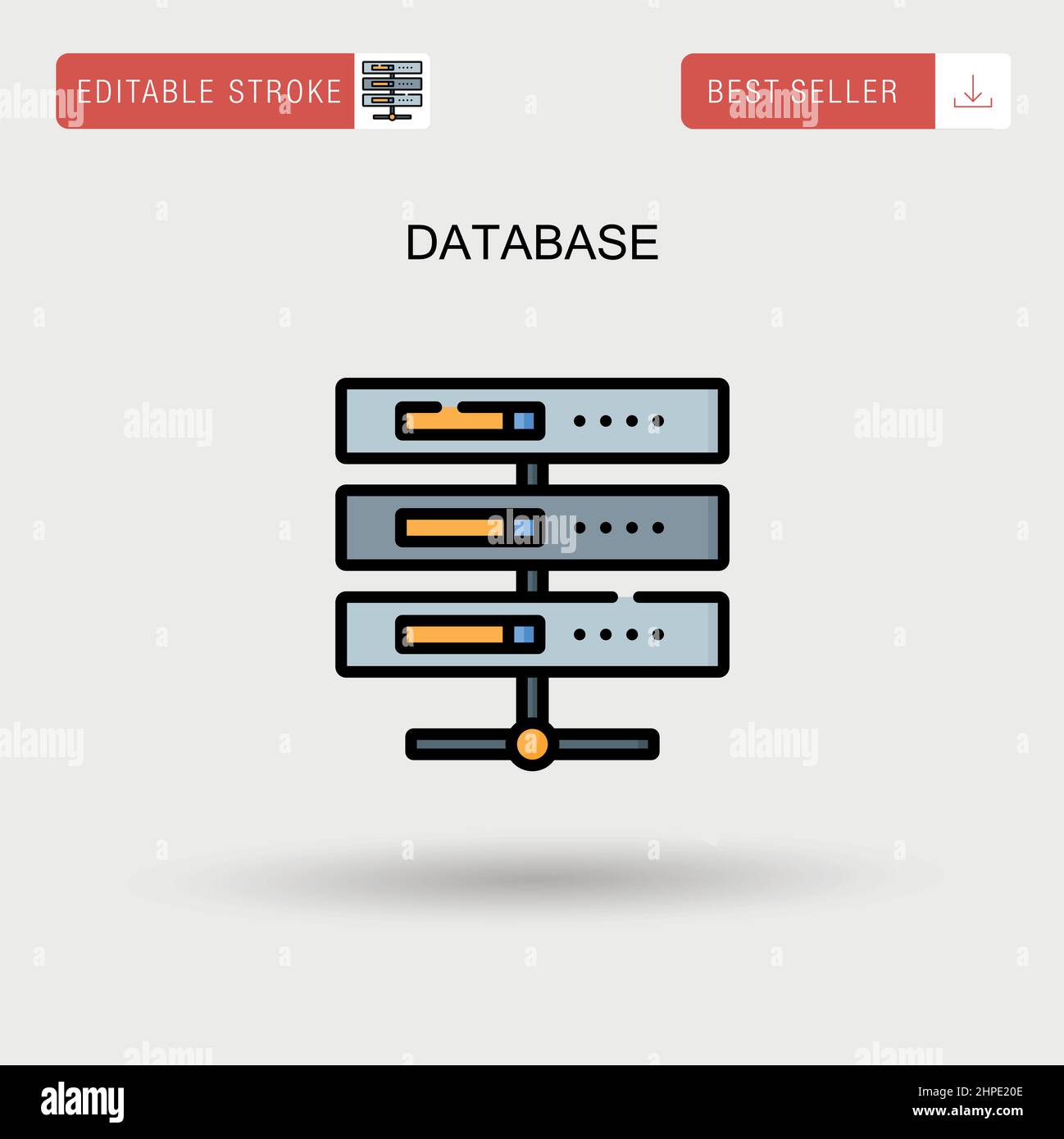 Einfaches Vektorsymbol für die Datenbank. Stock Vektor