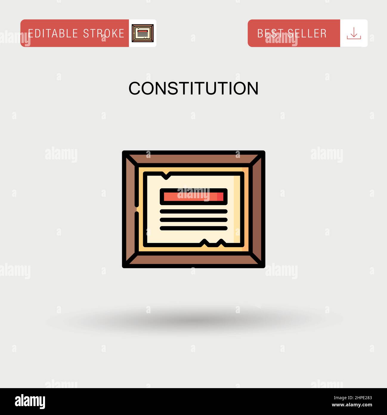 Constitution einfaches Vektorsymbol. Stock Vektor