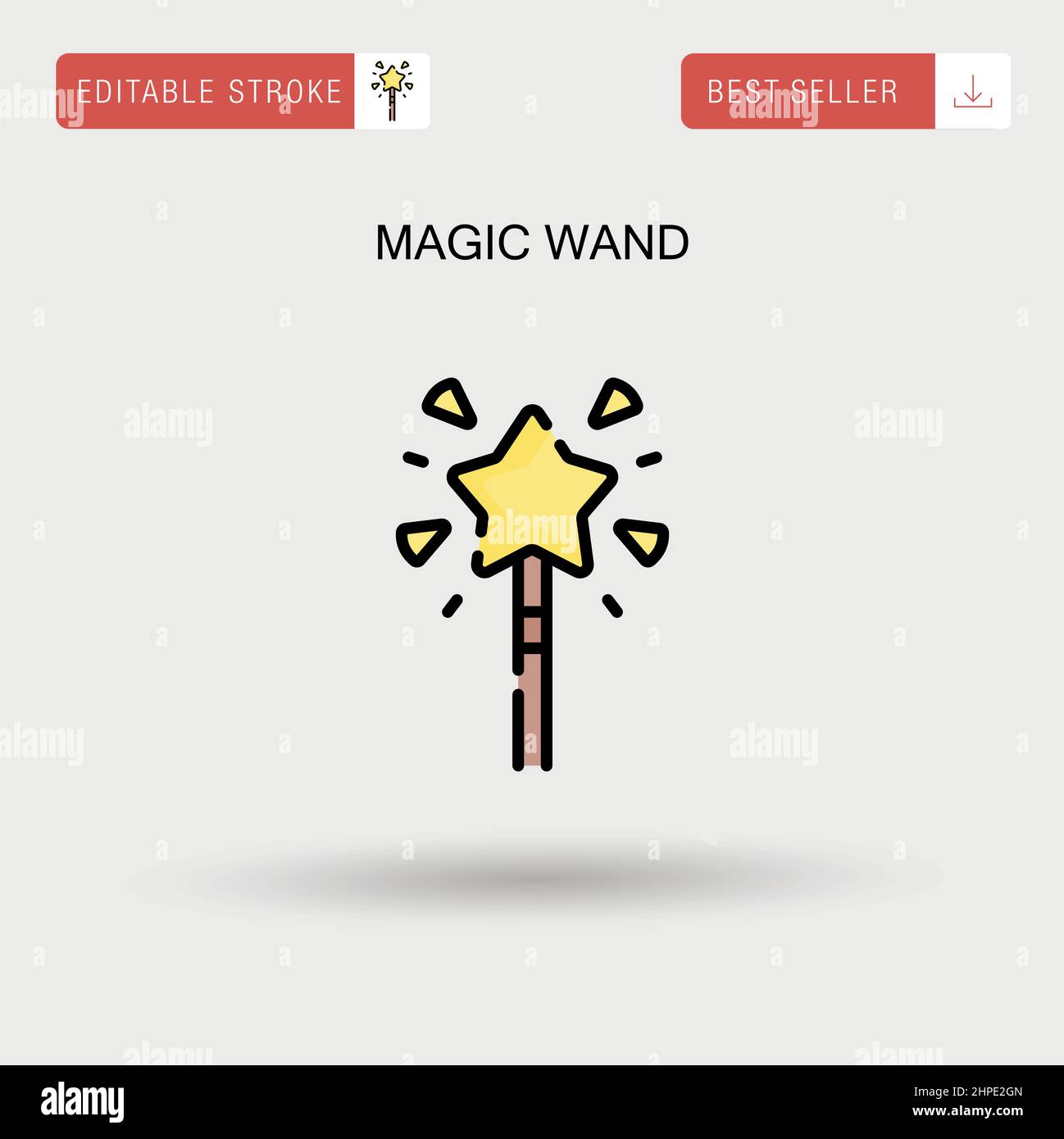 Magic Zauberstab einfaches Vektor-Symbol. Stock Vektor