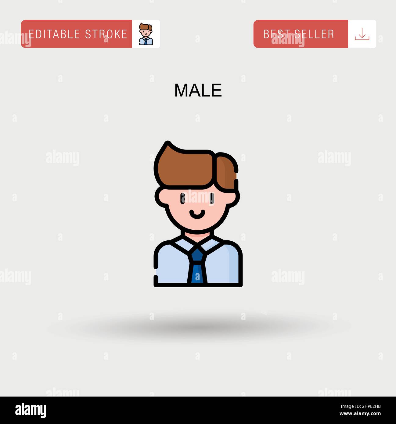 Einfaches Vektor-Symbol für Männer. Stock Vektor