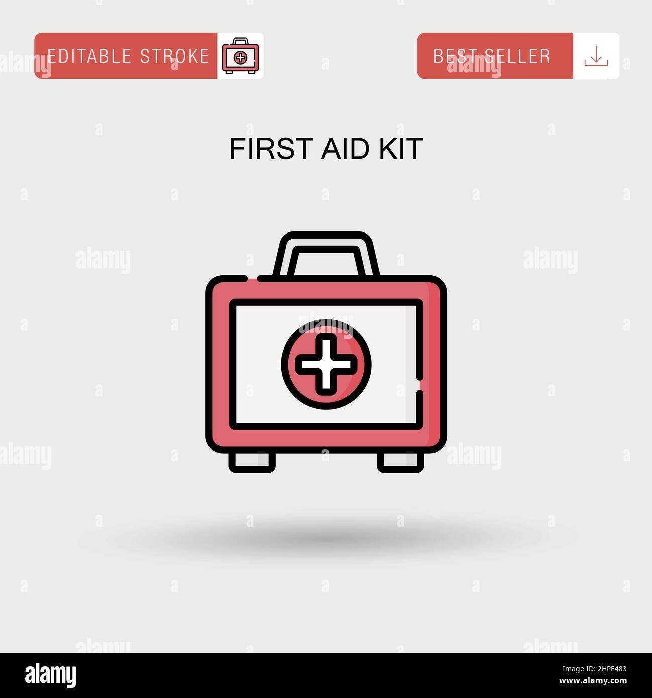 Einfaches Vektor-Symbol für Verbandskasten. Stock Vektor