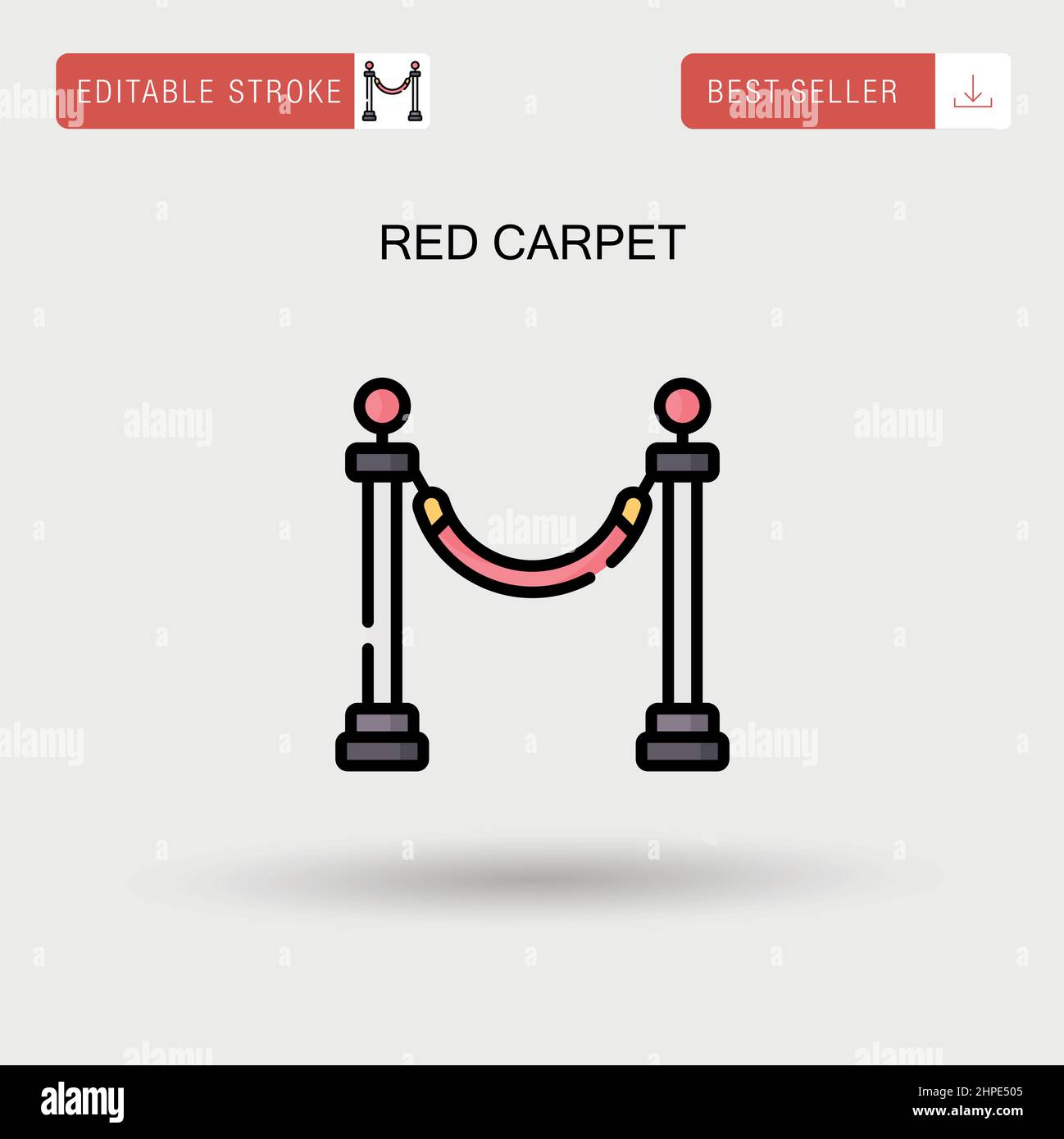 Roter Teppich einfaches Vektor-Symbol. Stock Vektor