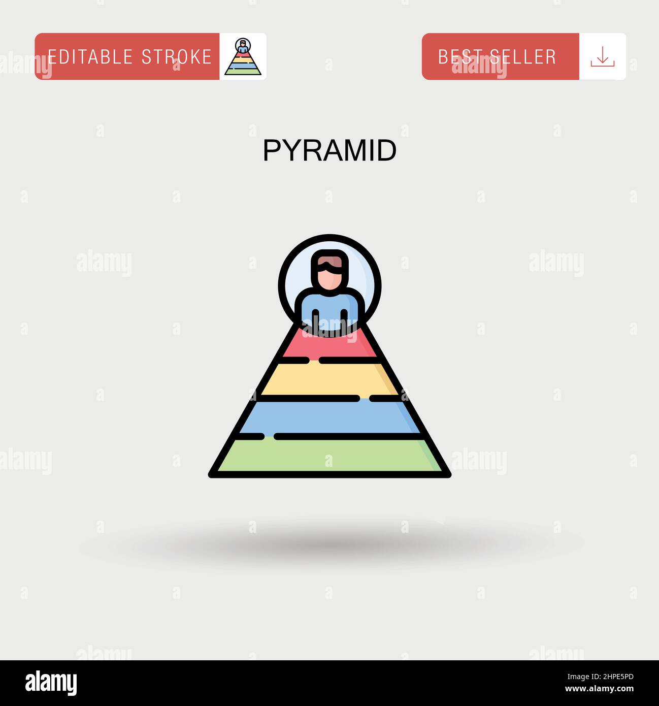 Einfaches Vektor-Symbol der Pyramide. Stock Vektor