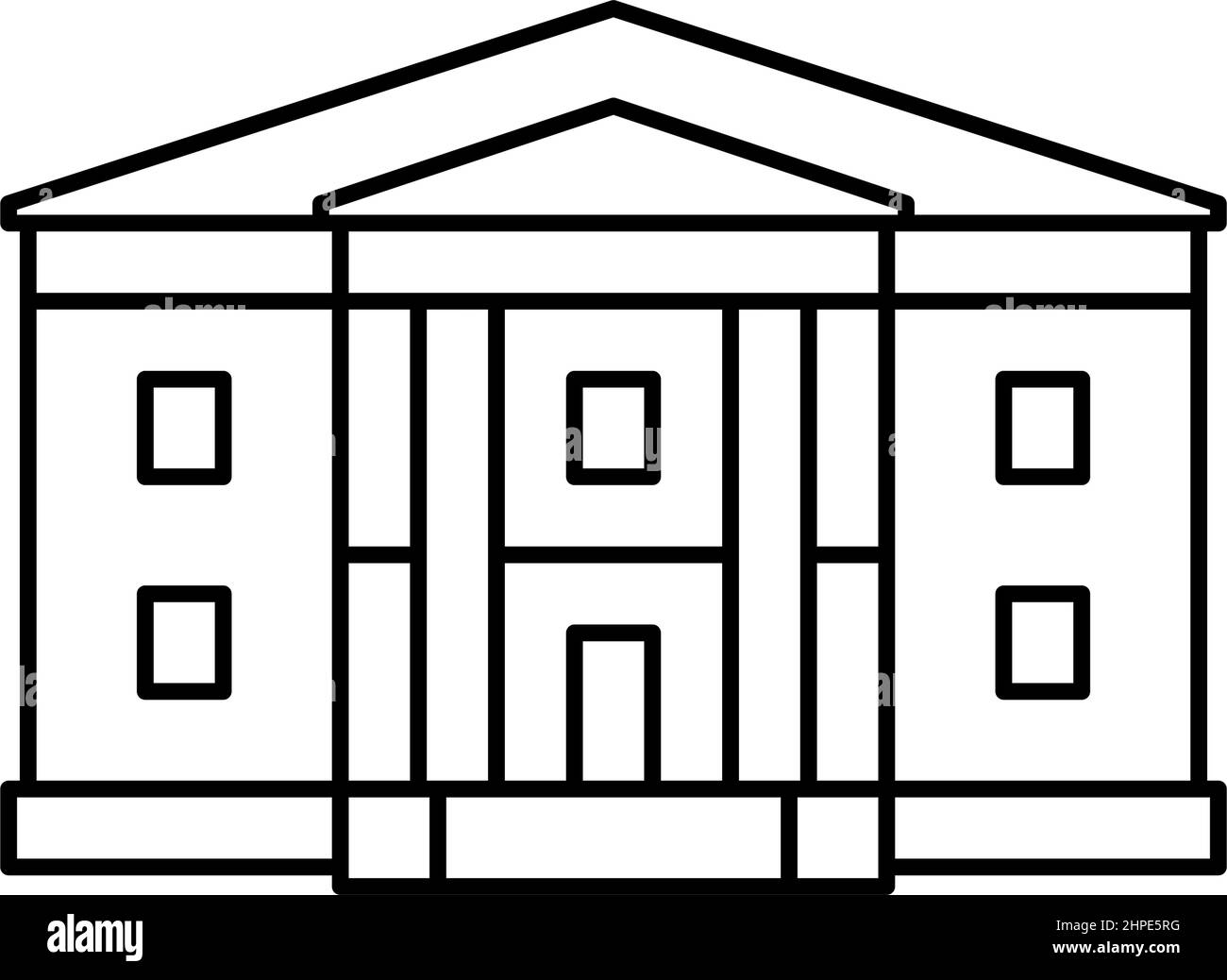 griechische Wiederbelebung Haus Linie Symbol Vektor Illustration Stock Vektor