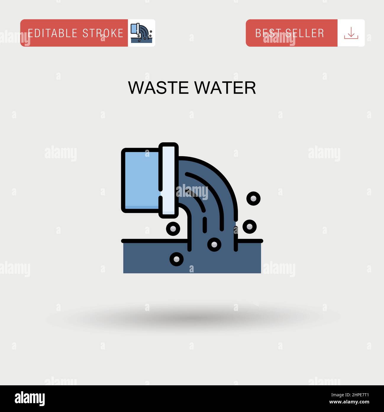 Einfaches Vektorsymbol für Abwasser. Stock Vektor