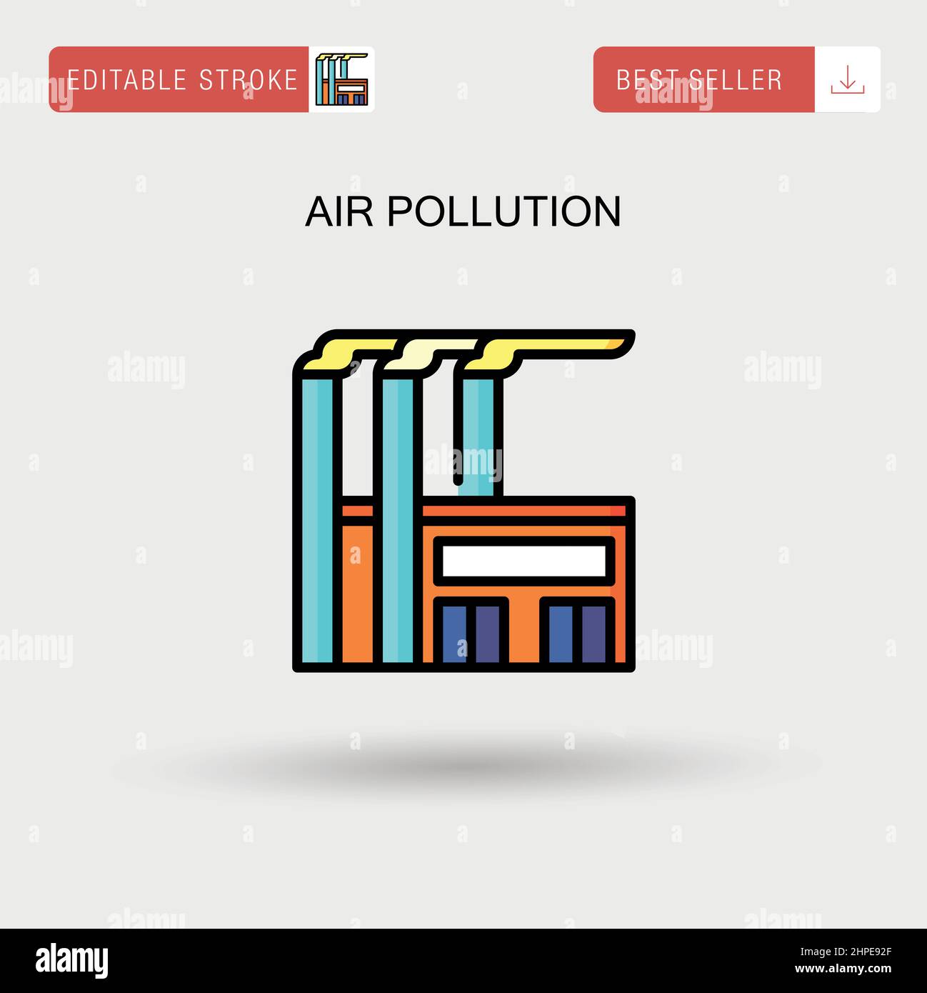 Einfaches Vektorsymbol für Luftverschmutzung. Stock Vektor