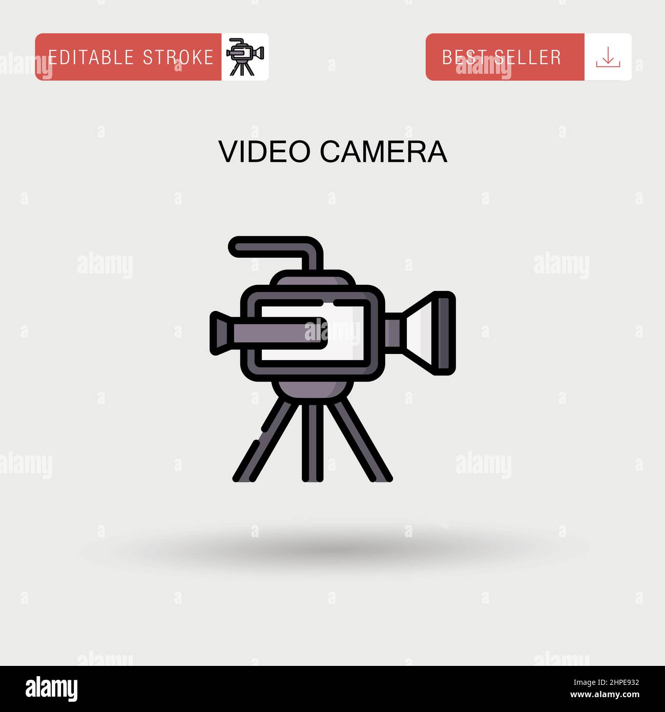 Videokamera einfaches Vektorsymbol. Stock Vektor