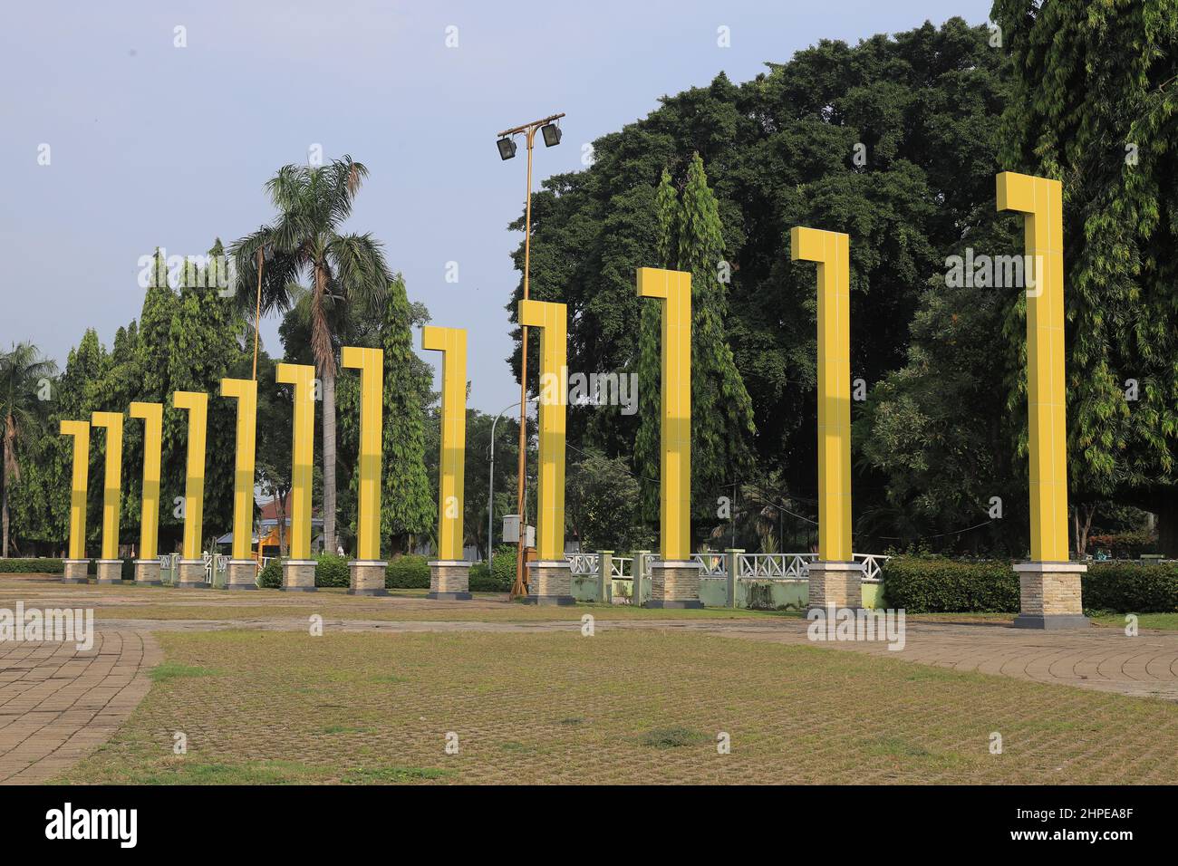 Tuban, Indonesien - 25. Januar 2022: Tuban Stadtplatz (Alun-alun kota Tuban). Stockfoto