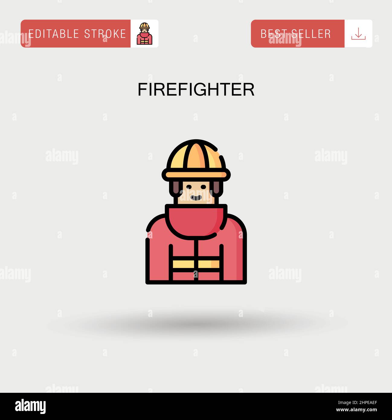 Einfaches Vektor-Symbol für Feuerwehrmann. Stock Vektor