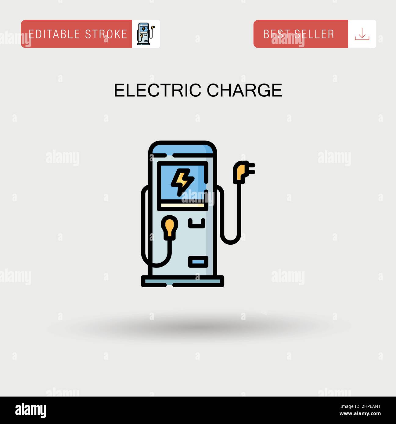 Einfaches Vektorsymbol für elektrische Ladung. Stock Vektor