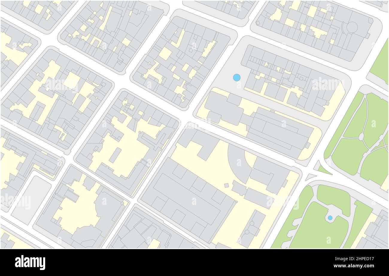Imaginäre Vektor-Katasterkarte einer Innenstadt Stock Vektor