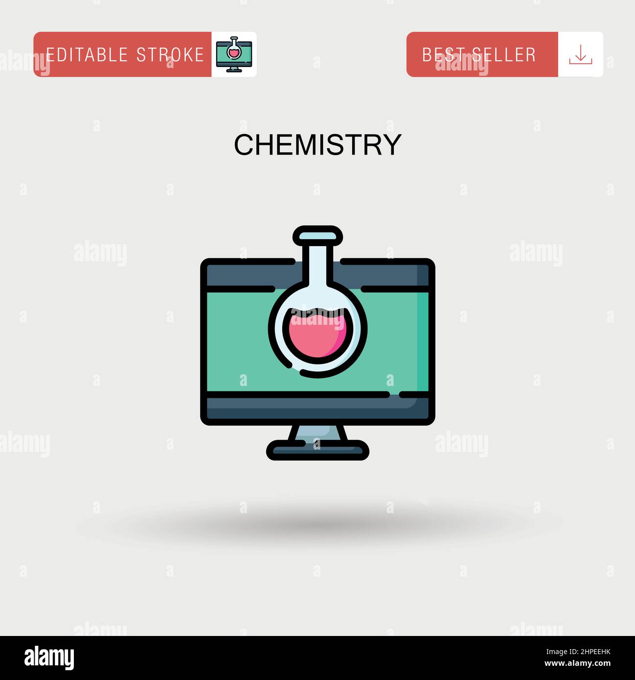 Einfaches Vektor-Symbol für Chemie. Stock Vektor