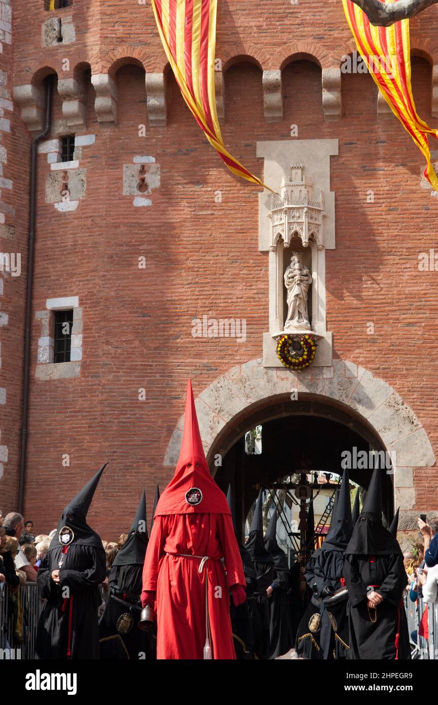 Vendredi saint Prozession de la sanch perpignan Stockfoto