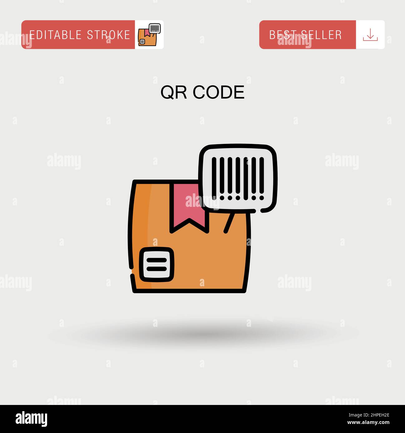 Einfaches Vektorsymbol für QR-Code. Stock Vektor