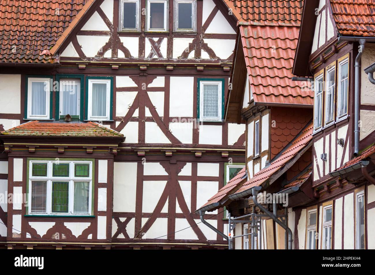 Malerische Häuser in Bad Sooden-Allendorf im Werra-Tal in Deutschland, Hessen Stockfoto