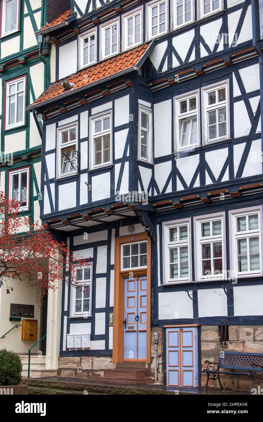 Malerische Häuser in Bad Sooden-Allendorf im Werra-Tal in Deutschland, Hessen Stockfoto