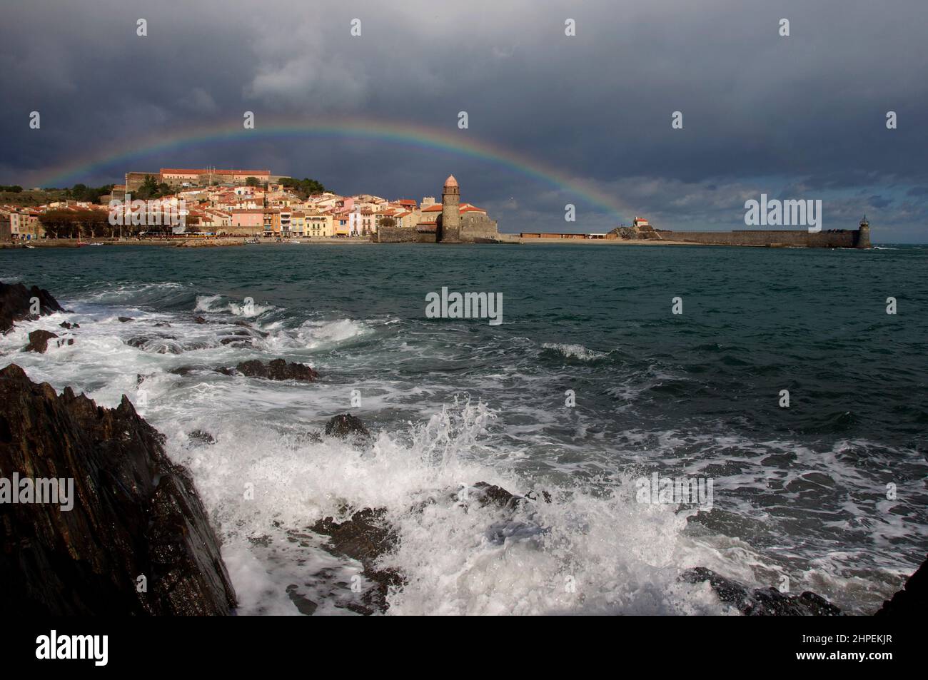 Frankreich Collioure pryenees orientales Regenbogen am mittelmeer Stockfoto