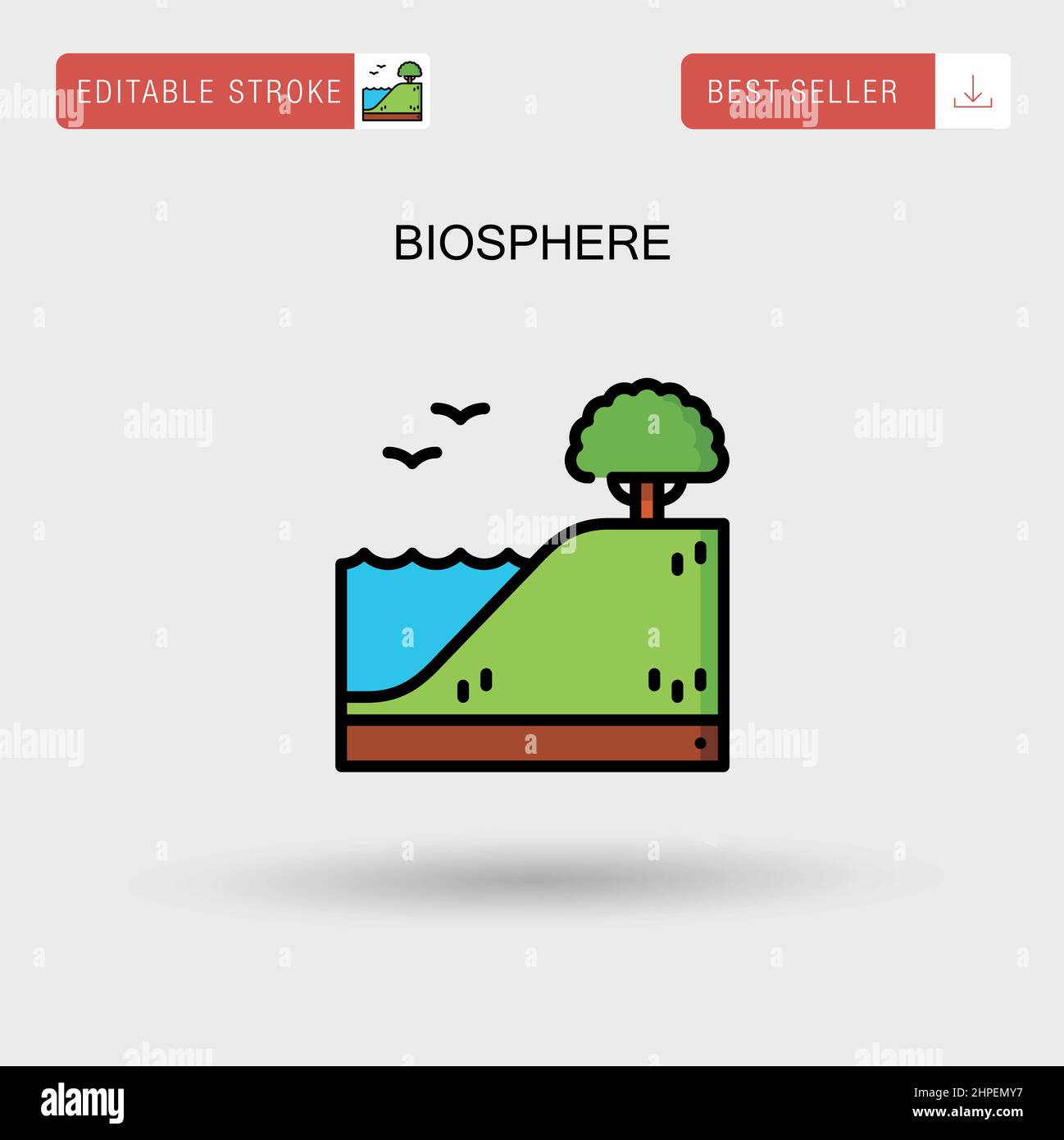 Einfaches Vektorsymbol für Biosphäre. Stock Vektor
