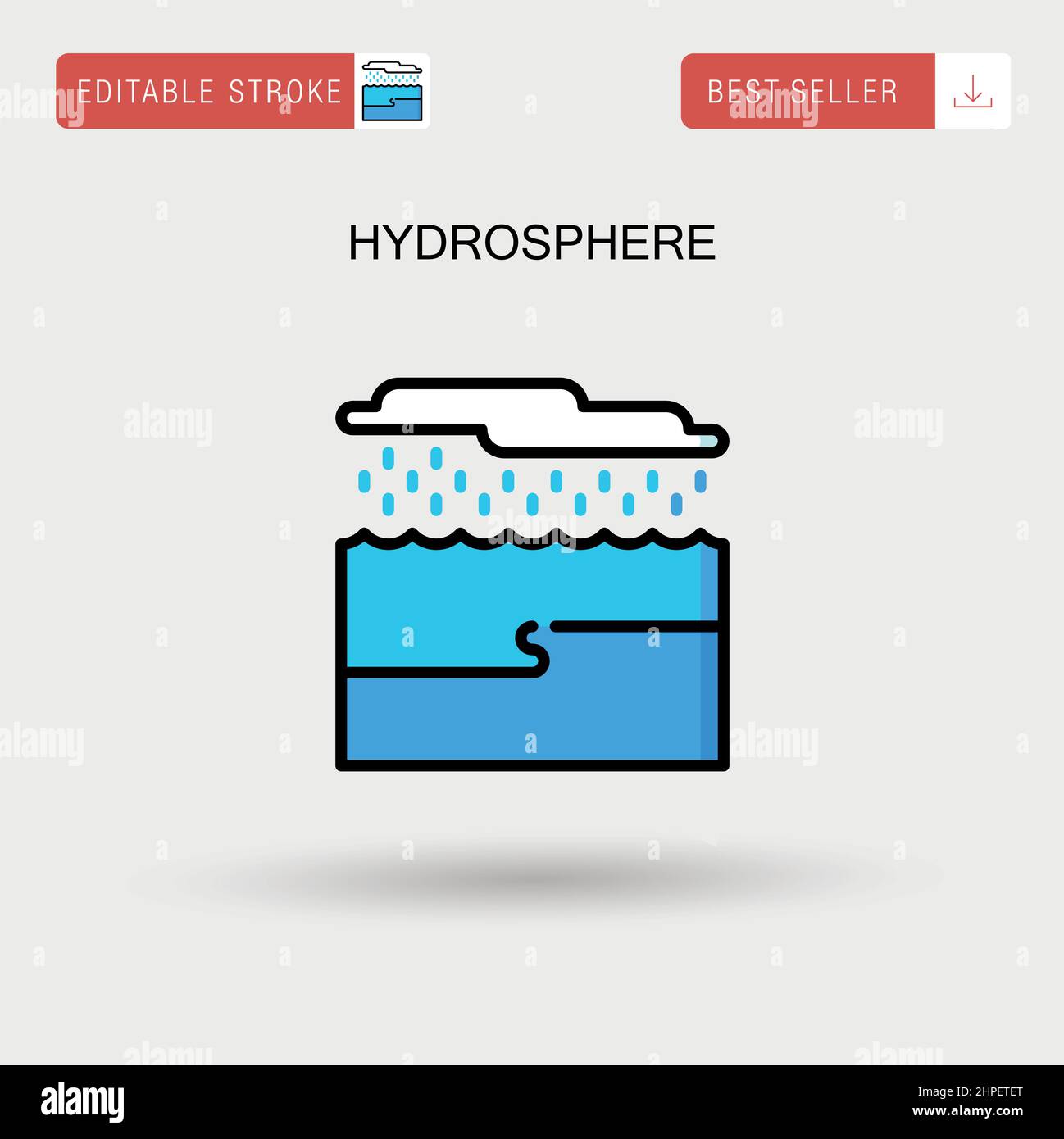 Einfaches Vektorsymbol für Hydrosphäre. Stock Vektor
