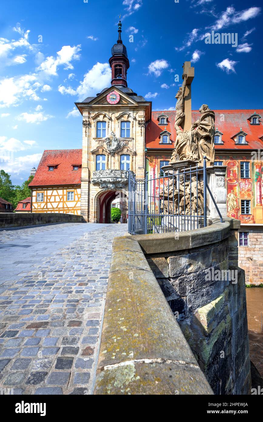 Bamberg, Deutschland. Altes Rathaus, Bavaria city break Reiseort. Stockfoto