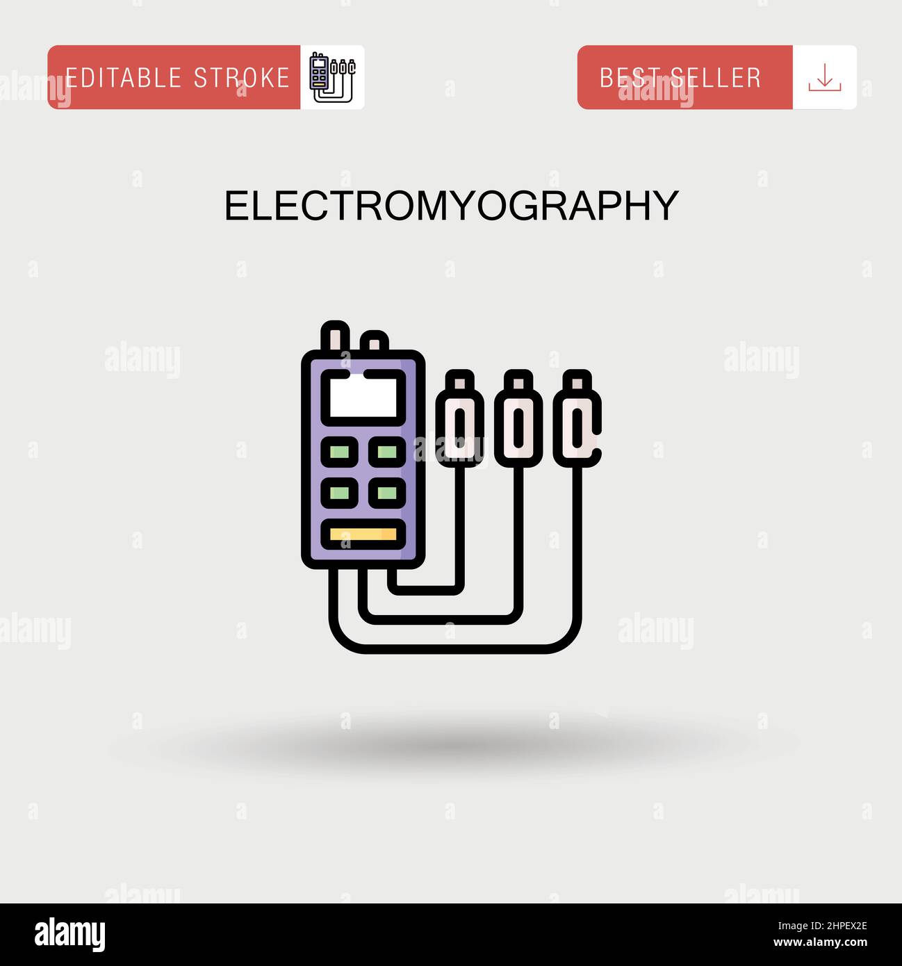 Einfaches Vektorsymbol für Elektromyographie. Stock Vektor