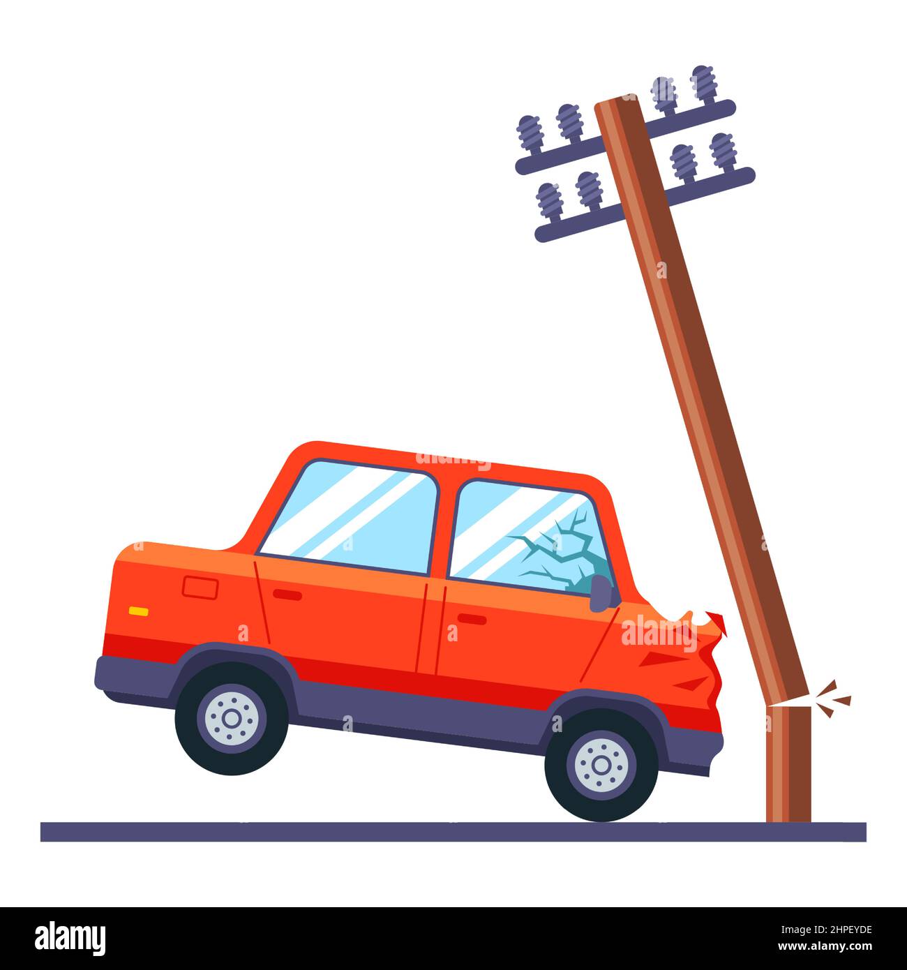 Crashed car Stock-Vektorgrafiken kaufen - Seite 2 - Alamy