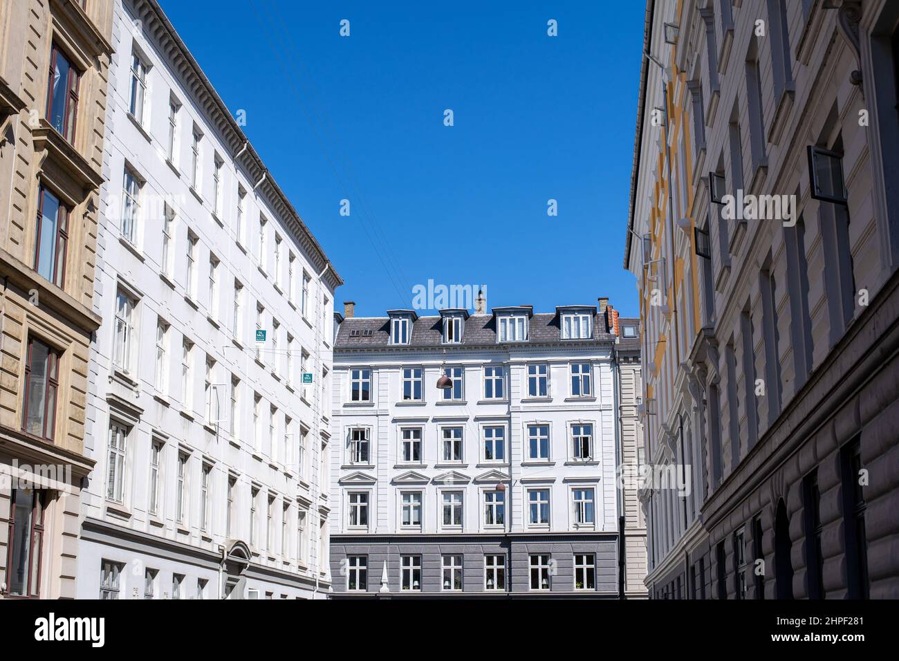 Wohnhäuser in Kopenhagen, Dänemark. Stockfoto