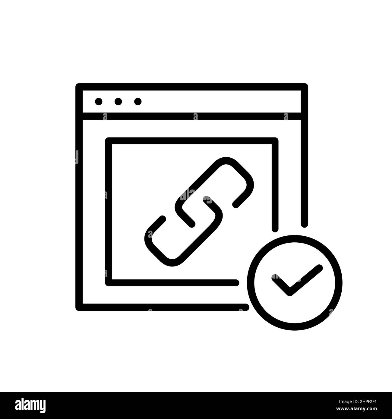 Backlink erstellt. Eine andere Website Traffic Links. SEO-Konzept. Pixel Perfect, bearbeitbares Kontursymbol Stock Vektor