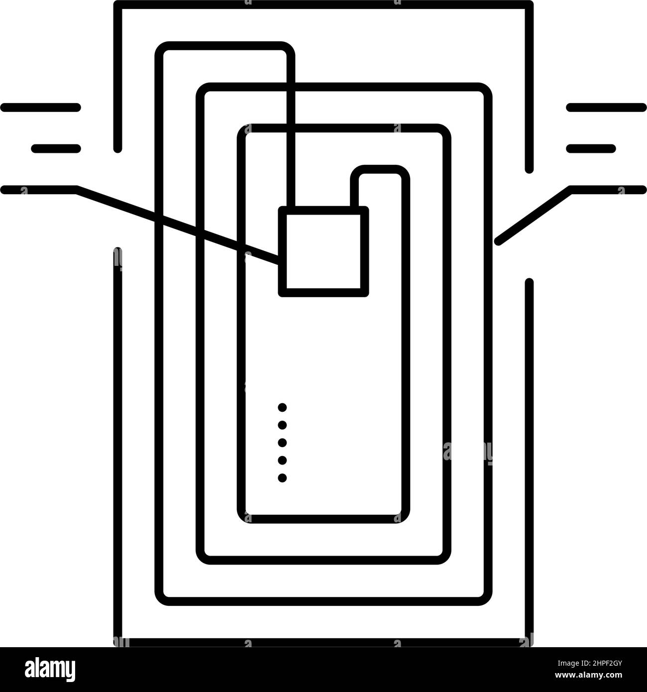 Chip rfid Struktur Linie Symbol Vektor Illustration Stock Vektor