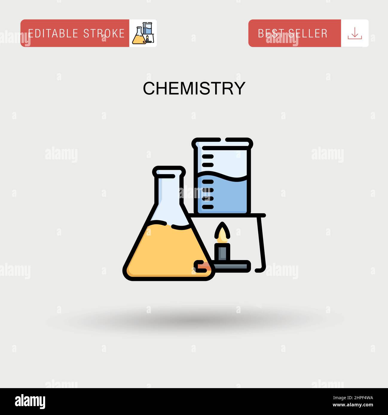 Einfaches Vektor-Symbol für Chemie. Stock Vektor